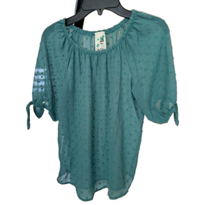 Lily Bleu Aqua Peasant Top